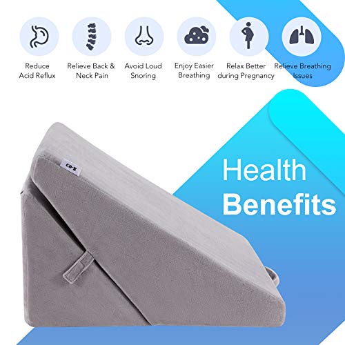 COZ Memory Foam Bed Wedge Pillow for Sleeping Comfort 9"/12" Folding