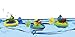 YOSWAN Amphibious Pull and Go Car Playset Bathing Soft Rubber Duck Crocodile Pelican Animal Swimming Bathtime Fun Bath Tub Toys for Boys Girls Toddlers (Duck+Crocodile+Pelican)