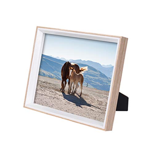 Shirly 8x10 Picture Frame Woodgrain 8x10 Frames for Tabletop Display Wall Mounting Decor 2 Pack Wood
