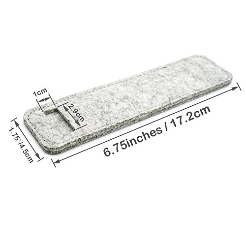 FoRapid 3 PCS Felt Double Pen Case Holder Sleeve for Writing Instruments Apple Pencil/Graphic Monitor Tablet Stylus Drawing Pen - Light Gray