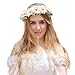Valdler Daisy Flower Crown with Adjustable Ribbon for Festivals Party