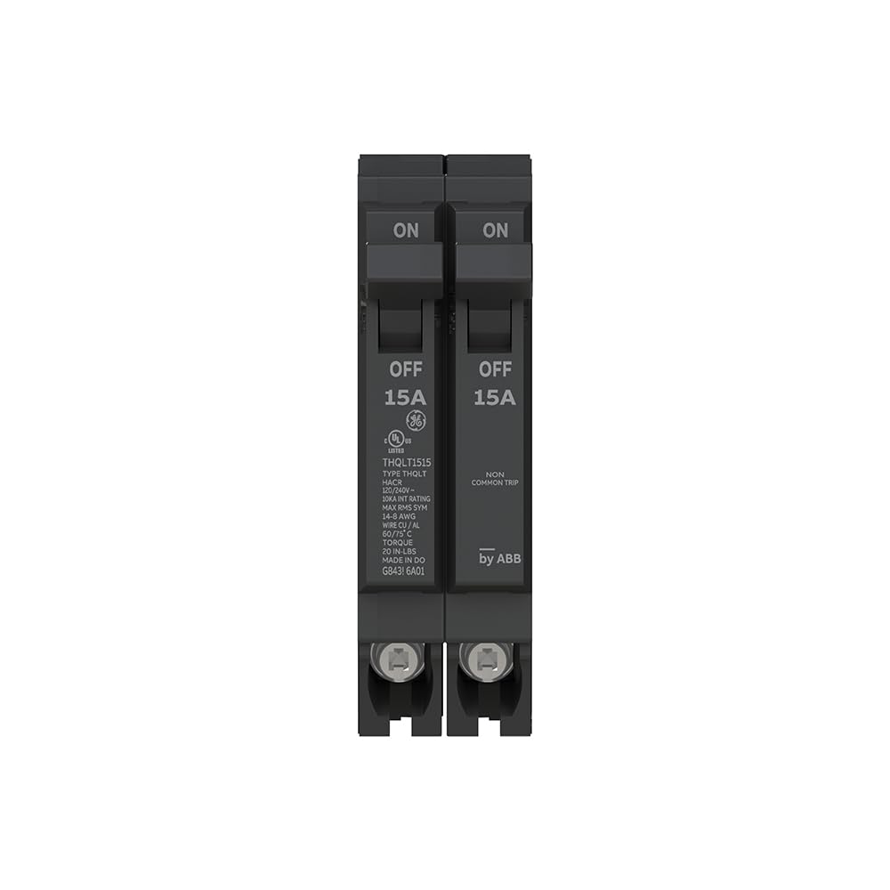 Photo 1 of ABB Q-Line THQLT1515 Tandem Circuit Breaker • 15A/1P & 15A/1P Dual Circuit Breaker for Single Slot • 120/240V, 10 kAIC • HACR & SWD Rated • Space-Saving Design • Plug-in Mount