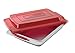 Cake Boss Deluxe Nonstick Bakeware 9-Inch x 13-Inch Covered Cake Pan, Gray with Red Silicone Grips