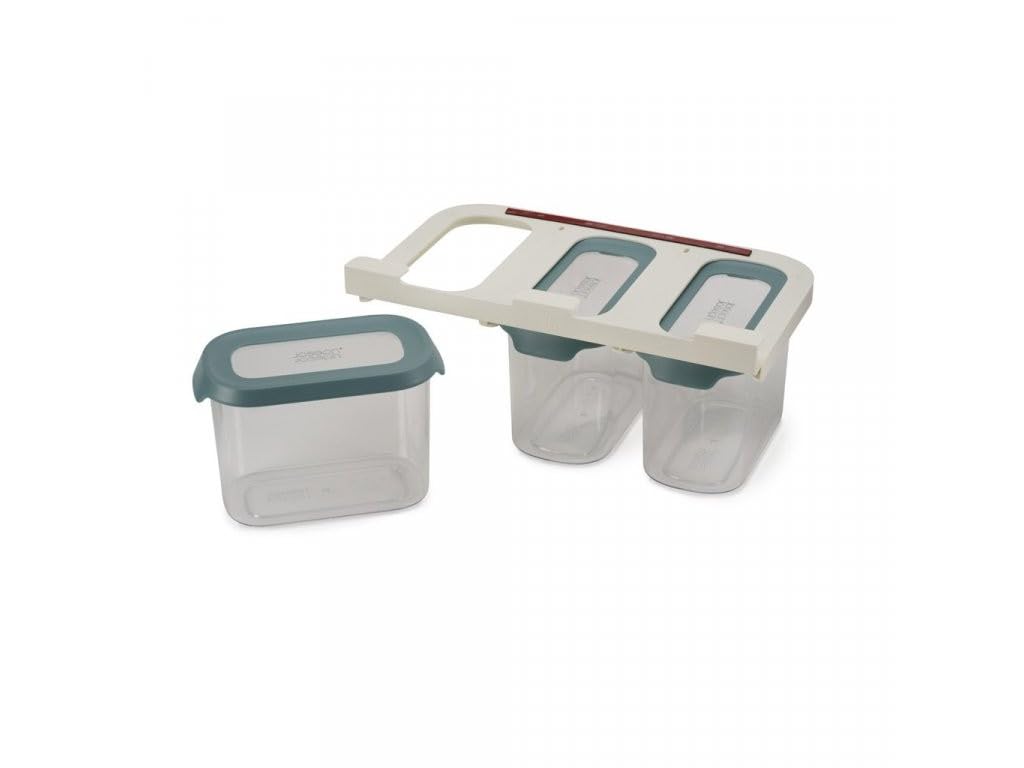 Joseph Joseph 81112 Cupboardstore Space Saving Kitchen Cupboard Airtight Food Storage Set, 3 x 1.3 Litre - Clear