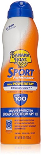 Banana Boat Sport Performance UltraMist Continuous Spray Sunscreen, SPF 100 6 oz