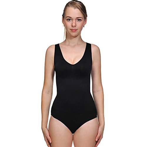 LastFor1 Women's Tank Brifes Seamless Slimming Shapewear Tummy Control Bodysuit(S, Black 001) - Thumbnail 6