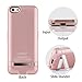 Leadtry 4200mah Iphone 5 5s 5SE Universal Slim Case Rechargeable Portable Charger Case Outdoor Moving External Battery Backup Case Cover with 4 LED Lights Built-in Pop-out Kickstand Holder (Rose)