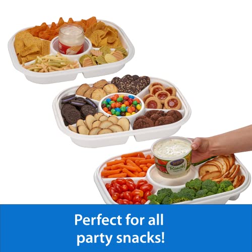 Divided Serving Tray With Lid Includes 6 Compartments for Party