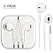 Generic Earphones 2 Pack，Earbuds, Stereo Headphones With Mic and Remote Control for apple iPhone 6s 6 Plus 5s 5 SE 5c iPod iPad (white)