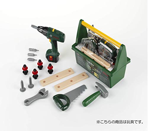 Theo Klein 8429 Bosch Werkzeug-Box | Mit Säge, Hammer, Zange und vielem mehr | Batteriebetriebener Akkuschrauber | Maße: 31 cm x 16,5 cm x 22,5 cm | Spielzeug für Kinder ab 3 Jahren – Bild 3