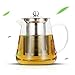 Luxtea Glass Teapot 25oz with Removable Stainless Steel Infuser and Steeper Filter Tea Maker for Blooming and Loose Leaf Tea Pots