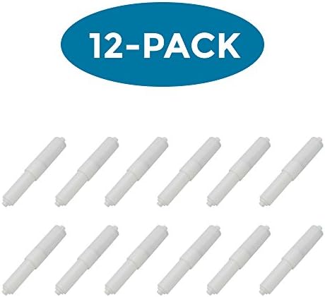 (12 PACK) ELBA Universal Plastic Toilet Paper Holder, Spring Loaded Replacement, White