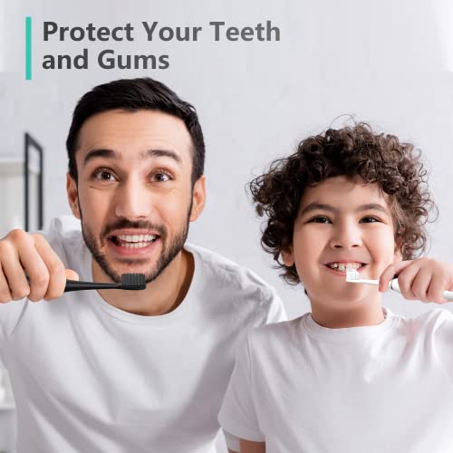 BUBBLE-FLY Two Electric Toothbrushes, Black & White Set Electric Toothbrush, Dual Handle 38000 VPM Electric Toothbrush - 6 Modes with Smart Timer ,Including 12 Dupont Brush Heads,ipx7 Waterproof....