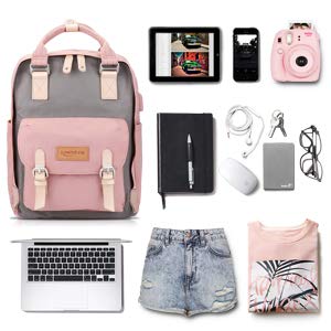 Keenstone Laptop Backpacks, Vintage Travel Computer Backpacks with USB Charging Port for Women, Water Resistant College School Bookbag Fits 13 Inch Laptop and Notebook