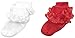 Jefferies Socks Baby-Girls Frilly Lace 2 Pair Pack, Red/White, Infant