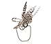 Lillian Rose Fashionable Vintage Steampunk Feather Wedding Boutonniere, 4.5