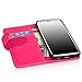LG G3 Vigor case, LG G3 Mini case, E LV LG G3 Mini case cover - Deluxe Classic PU Leather Flip Wallet Case Cover for LG G3 Mini D725 with 1 Black Stylus - Hot Pink