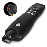 Presentation Clicker Remote Laser Pointer - Wireless USB Presenter - Slideshow PowerPoint Clicker - Compatible with Win10 / MAC - Support PPT / Keynote / Google Slides