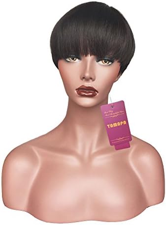 TAMAPA Short Human Hair Wigs Pure Human Hair Short Bob Wigs for Black Women Can be Dyed and Curlednatural color