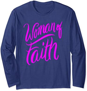 Unisex Woman of Faith - Proud Christian Girl Faith Shirt Medium Navy