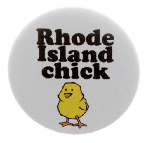 A&T Designs Unisex Rhode Island Chick 1.25" Pinback Button Pin Girl State Pride