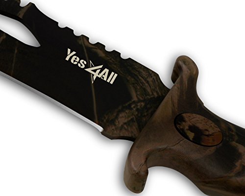 image for Yes4All Camo Coated H152B Hunting Survival Tactical Knife Bowie Fixed 