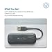 USB Hub, HooToo Ultra Slim 4-Port USB 3.0 Data Hub (5Gbps Transfer Speed, Anodized Alloy, Compact, Lightweight, for Mac and Windows OS) (Grey)