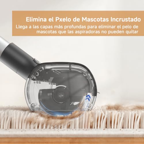 Garstor Rodillo Quitapelusas Alfombras, Recogida Automática Pelo Mascotas | 1,5m Mango , Depósito Polvo,Recogida Automática de Cabello