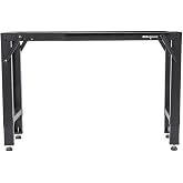 Montezuma Metal Table Legs and Adjustable Workbench Legs, Heavy Steel Frame | Heavy Duty 18 Gauge Base with Leveling Feet for DIY Builds, Top Not Included, Fits Garage, Workshop &amp; Home Use, 64"x17"x41"