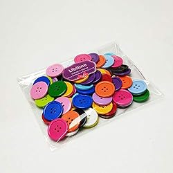 Libiline 100pcs Resin Button Solid Color 4Holes