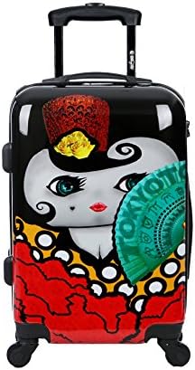 Carry-on Cabin Luggage 55x35x20 Suitcase 20 inch Approved Lightweight 4 Wheel Hard Case Kids Small Size Children Powerbank Charger Prepared FLAMENCA TOKYOTO LUGGAGE (TROLLEY + CHARGER)