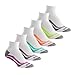 Prince Women's Short Quarter Performance Athletic Socks for Running, Tennis, and Casual Use (Pack of 6) - White, Women's Shoe Size 6-10