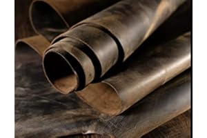 The Tannery Finished Full Grain Buffalo Genuine Leather Hides Crafts | Home Decor Leather Crafts Tooling Sewing Hobby Workshop Crafting Leather Hides Dark Brown 12x24