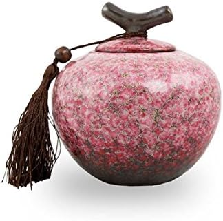 Branch Ceramic Keepsake Urns - Extra Small - Holds Up to 20 Cubic Inches of Ashes - Sakura Pink Cremation Urn for Ashes