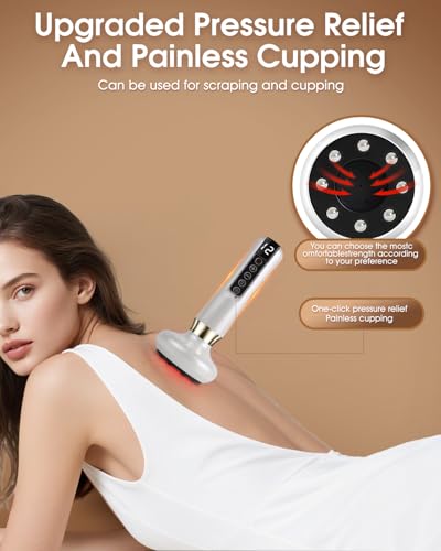 Wagxoey Anti-cellulite Massager Reducer, 12 Levels of Suction and Heat, Anti-cellulite Firming, Portable USB C Charging, Electric Suction Cup Device for Abdomen, Waist Arms and Legs