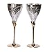 Tuzech Wine Champagne Whisky Glasses - Pure Handmade Silver Plated Engraved Premium Goblet | Champagne Flutes Coupes | Party Glass Dining Set Cutlery, Business Gift – (10 OZ 2 piece)