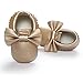 Voberry Baby Boys Girls Soft Soled Tassel Bowknots Crib Shoes PU Moccasins (12~18M, Gold)