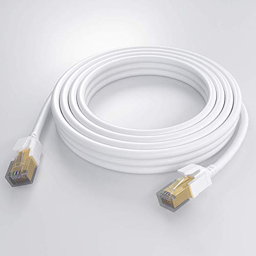 Cat8 Ethernet Cable 40FT, BUSOHE Shielded RJ45 LAN Internet Network Cable, 40Gbps 2000MHz Gigabit Patch Cord Wire for Modem, Router, PS3, PS4, Xbox (White) - Thumbnail 5