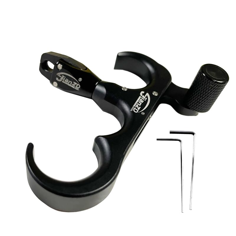 Photo 1 of JIANZD Archery Bow Release for Compound Bows,Durable Aluminum 360° Rotate Caliper Thumb Release 3 Finger Release-Black