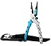 COM4SPORT Aluminum Alloy Fishing Pliers Resistant Saltwater Fishing Line Braid Cutter Split Ring Pliers Fish Hook Remover Pliers with Nylon Sheath and Retractable Lanyard (Blue-sliver)