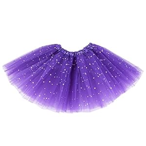 Jaimenalin Smart Baby Meisje Kleding Sterren Pailletten Petticoat Ballet Dance Fluffy Tutu Rok Licht Paars