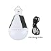 Portable Solar Power LED Bulb Indoor Outdoor Rechargeable Emergency Lights Waterproof Hanging Camping Lamp (USB Charge Andrio Port + Top Button Swicth)