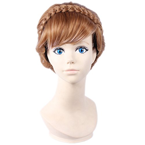COSPLAZA Cosplay Wigs Halloween Queen Princess Bun Updo Brown Party Anime Hair