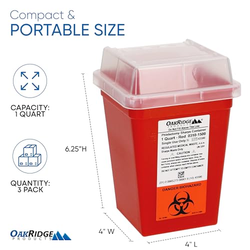 Oakridge Products Sharps Container for Home Use and Professional 1