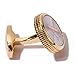 HJ Men's 2PCS Fashion Dazzle Tuxedo Shirts Platinum Plated Cufflinks Initial Letter 2 Color A-Z (Gold A), Small