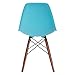 Poly and Bark Vortex Modern Mid-Century Side Chair with Wooden Walnut Legs for Kitchen, Living Room and Dining Room, Aqua