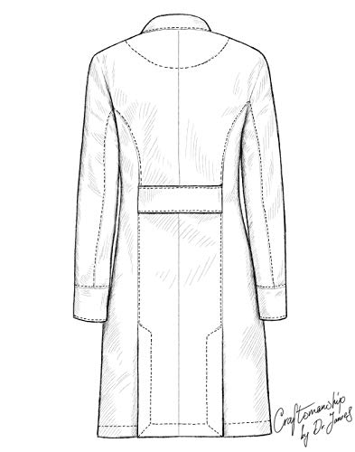 Dr. James Women's Lab Coat, Fold Back Cuff, White, 35 inch Length DR10A-8 - Thumbnail 5