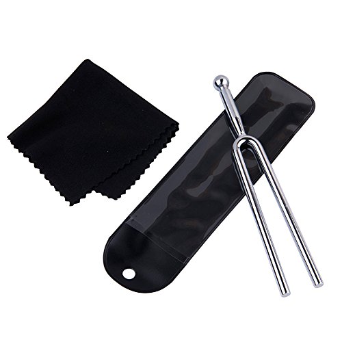 QIYUN Tuning Fork, A440Hz Tuning Fork - Standard A 440 Hz Violin Guitar Tuner Instrument with Soft Shell Case and Cleaning Cloth