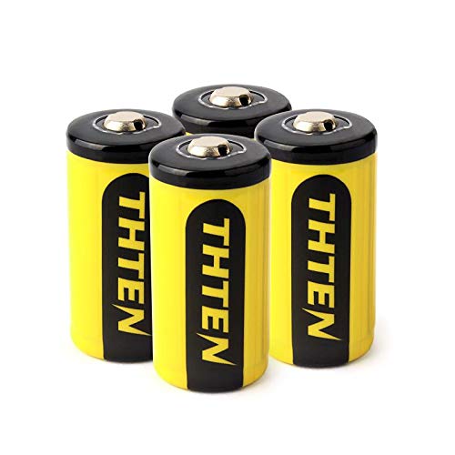 4 Pack RCR123A Rechargeable Camera Batteries,Thten 3.7V 750mAh Rechargeable RCR123A Li-ion Batteries with Camera Skin and Battery Case for Arlo VMS3030/3230/3330/3430 Cameras