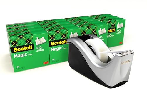 Scotch Magic Tape, 16 Rolls, 19 mm x 33 m + FREE Dispenser C60